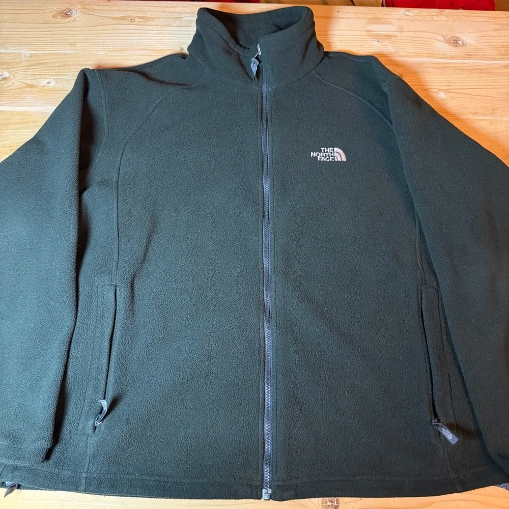 The North‎ Face Mens Full Zip Fleece Jacket Green XL TKA 100 Midweight Layer